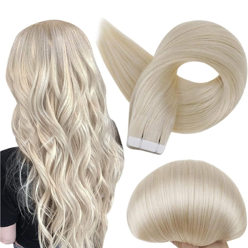 12inch platinum human hair tape in extensions